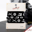 Twill Tape, BLACK, Featherweight Shop Ribbon featuring the Singer 221, Bobbins and Scissors, 2 yards | Singer Featherweight