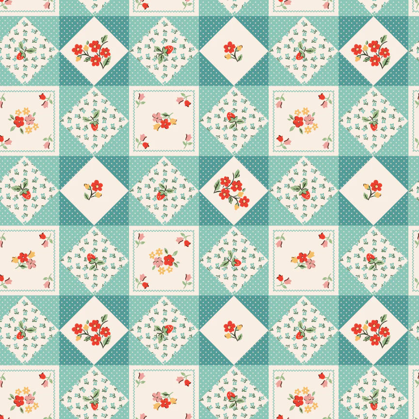 Poppie Cotton | Farmhouse Fancy | Farm Quilts | Teal