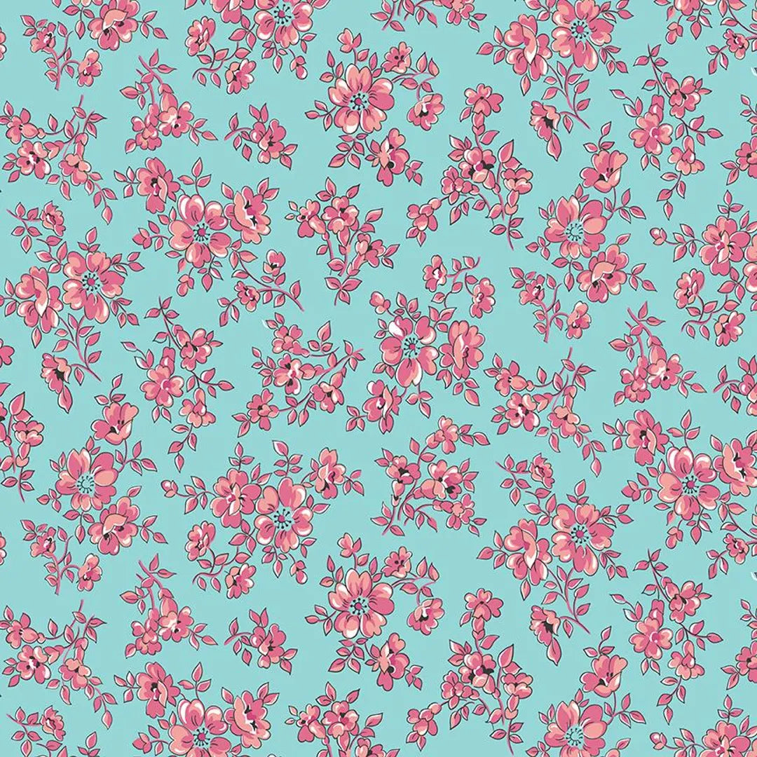 Riley Blake | Precious Petites | Blossoms | Aqua