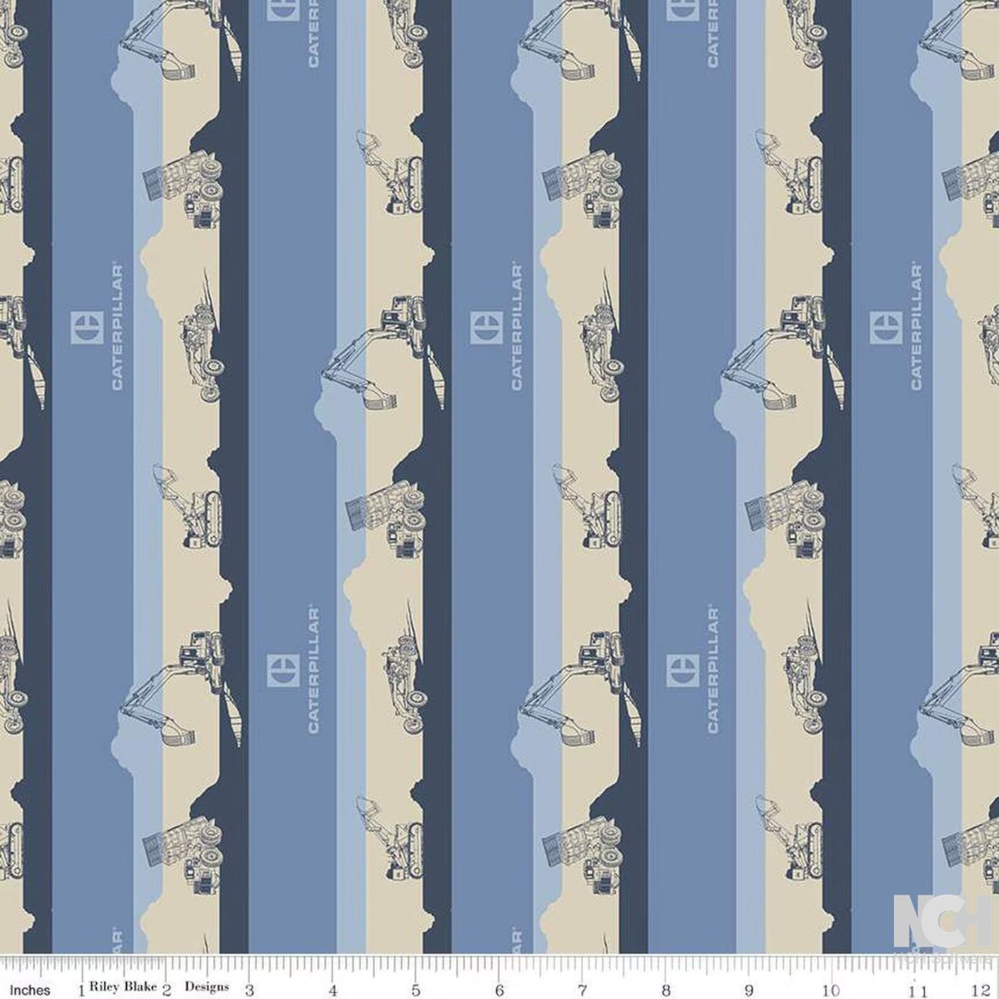 Riley Blake | Vintage Caterpillar Stripe | Blue