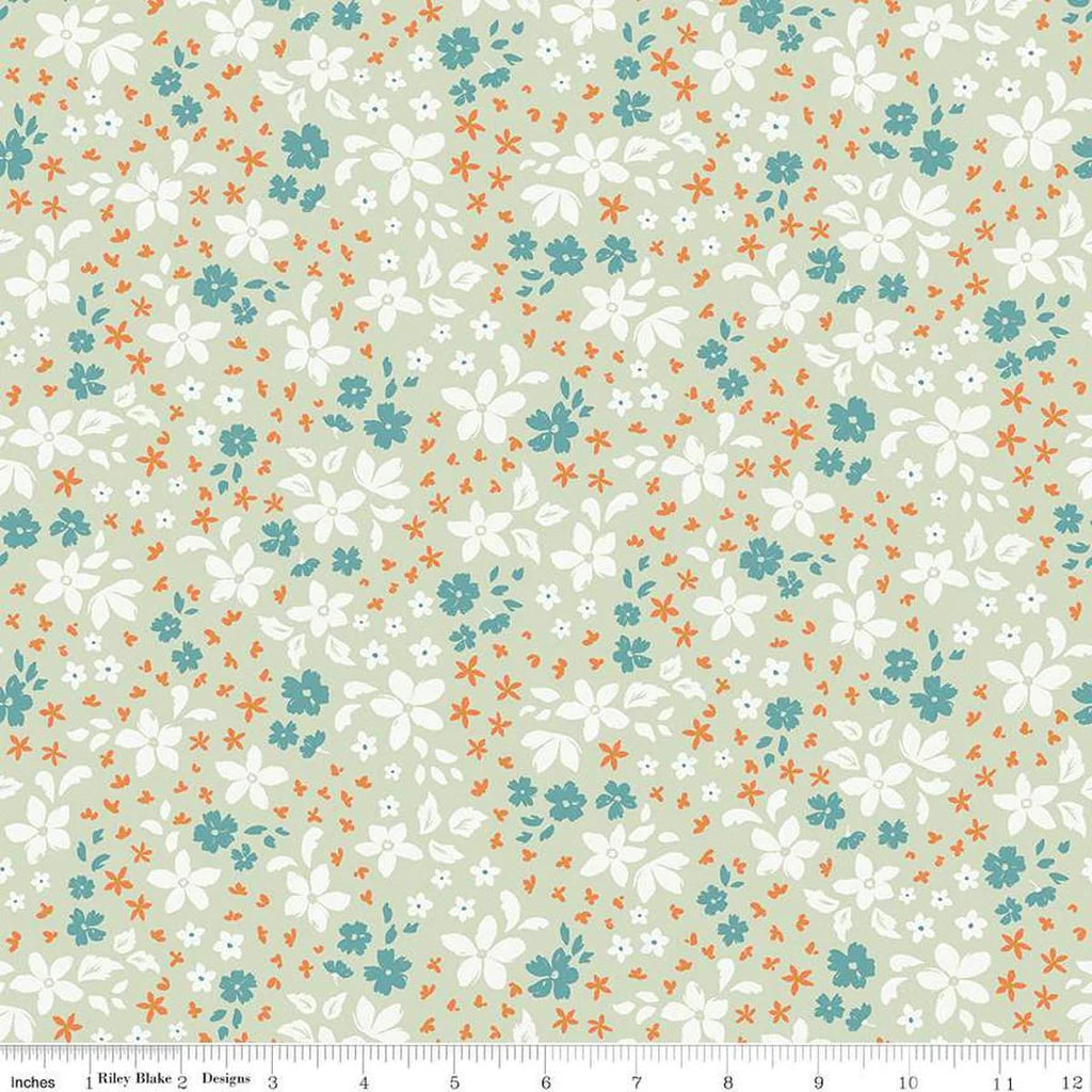 Riley Blake | Winged Melody | Scattered Blossoms | Sage