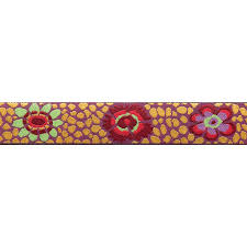 Kaffe | Guinea Flower on Plum/Gold Ribbon