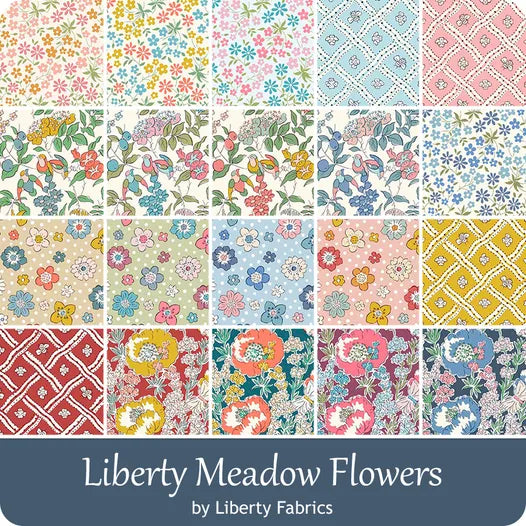 Riley Blake Designs | Liberty Meadow Flowers | Fat Quarter Bundle 20 Pcs | 0166FQ-MF-20