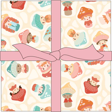Poppie Cotton | Jill and Rani |Mushroom Blooms | 5" Charm Pack