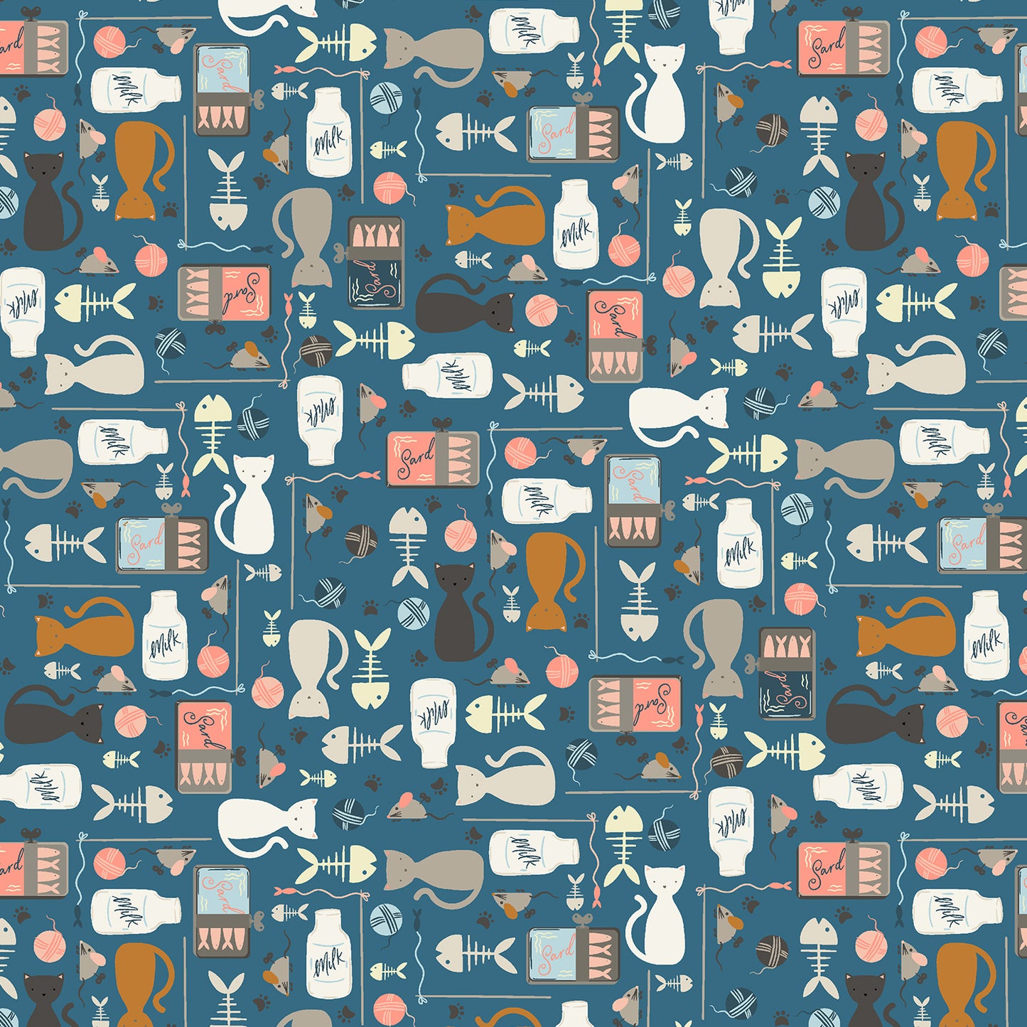 Cotton + Steel | Sazerelli Designs | Kitty Kats | Kat Khaos | SD101-KK1