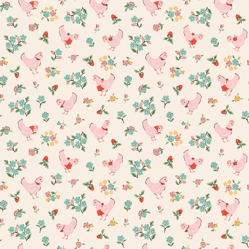 Poppie Cotton | Farmhouse Fancy | Spring Chicken | Natural | FH25958