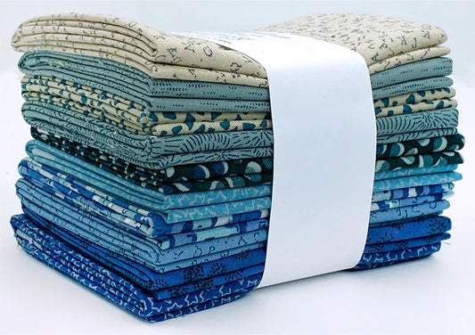 stoffabrics (10) fat quarter bundle-blue