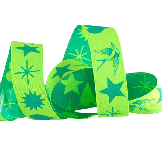 Tula Pink | Fairy Flakes Ribbon Green