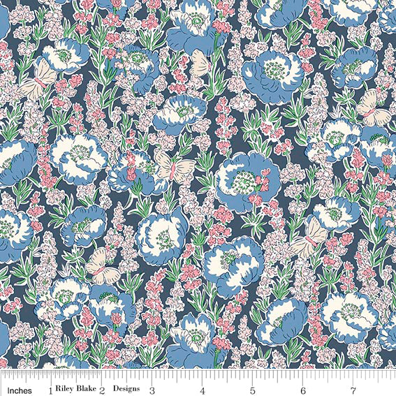 Riley Blake Designs | Liberty Meadow Flowers | Poppy Breeze C | 01667528C
