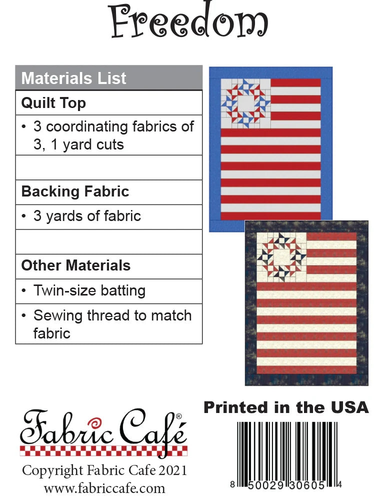 Pattern | Fabric Café | Freedom 3-Yard Quilt Pattern