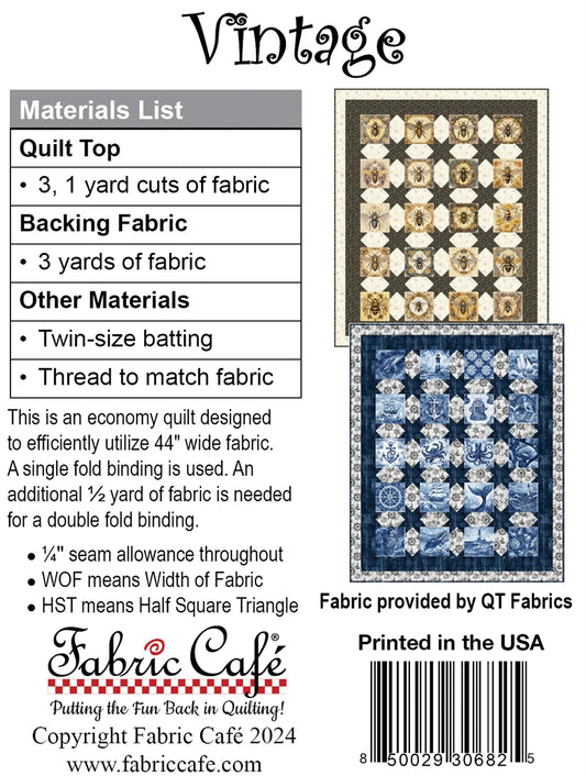 Pattern | Fabric Café | Vintage 3-Yard Quilt Pattern