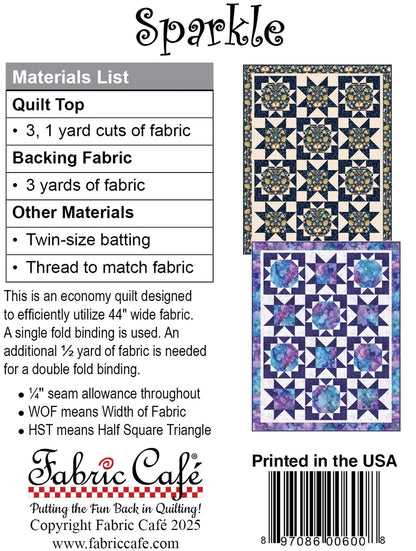 Pattern | Fabric Café | Sparkle 3-Yard Quilt Pattern