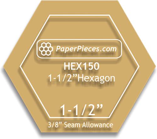 Acrylic Hexagon 1.5" Seam 3/8"