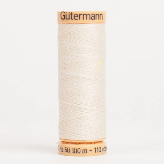 Gütermann Thread Cotton 50 100m Solid Ecru 1240