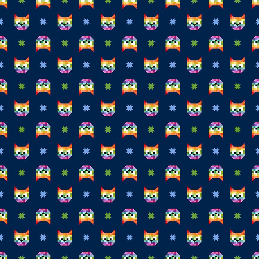 Dear Stella | Meowter Space | Laser Cat | Navy | STELLA-DPJ3679