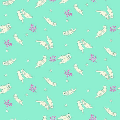 Otter Romp Swimming Turquoise