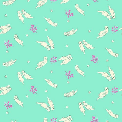 Otter Romp Swimming Turquoise