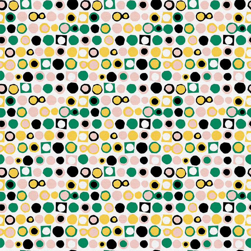 Paintbrush Studio Fabrics | Cutout Dots | White Green | Ampersand Design Studio