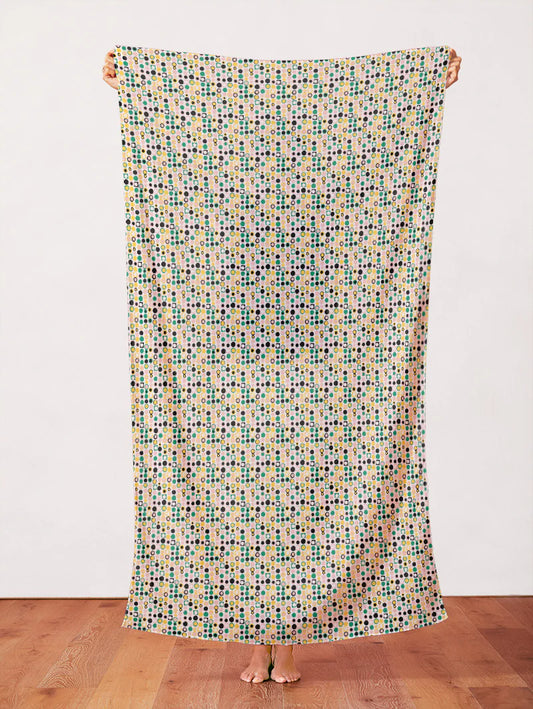 Paintbrush Studio Fabrics | Cutout Dots | White Green | Ampersand Design Studio