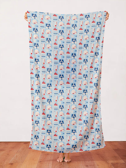 Paintbrush Studio Fabrics | BBQ Block Party | Farm Animals | Blue