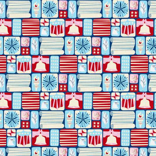 Paintbrush Studio Fabrics | BBQ Block Party | Americana | Blue
