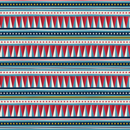 Paintbrush Studio Fabrics | BBQ Block Party | Triangle Stripe | Multi
