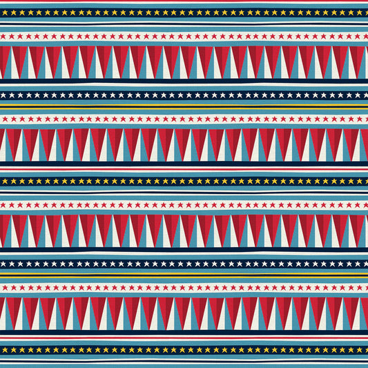 Paintbrush Studio Fabrics | BBQ Block Party | Triangle Stripe | Multi