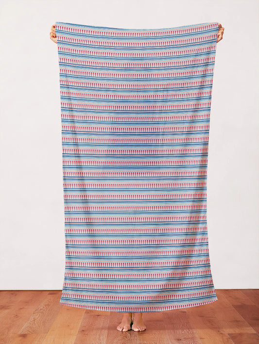 Paintbrush Studio Fabrics | BBQ Block Party | Triangle Stripe | Blue