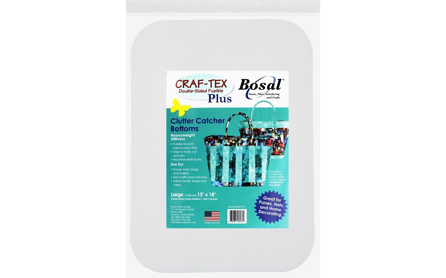 Bosal | Craf-Tex Double Sided Fusible | Clutter Catcher Bottoms | Heavyweight | 2 Pack