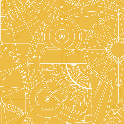 Benartex | Cityscape | Day | Blueprint Gold