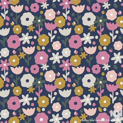 Paintbrush Studio Over the Rainbow 6" Flower Navy Muted