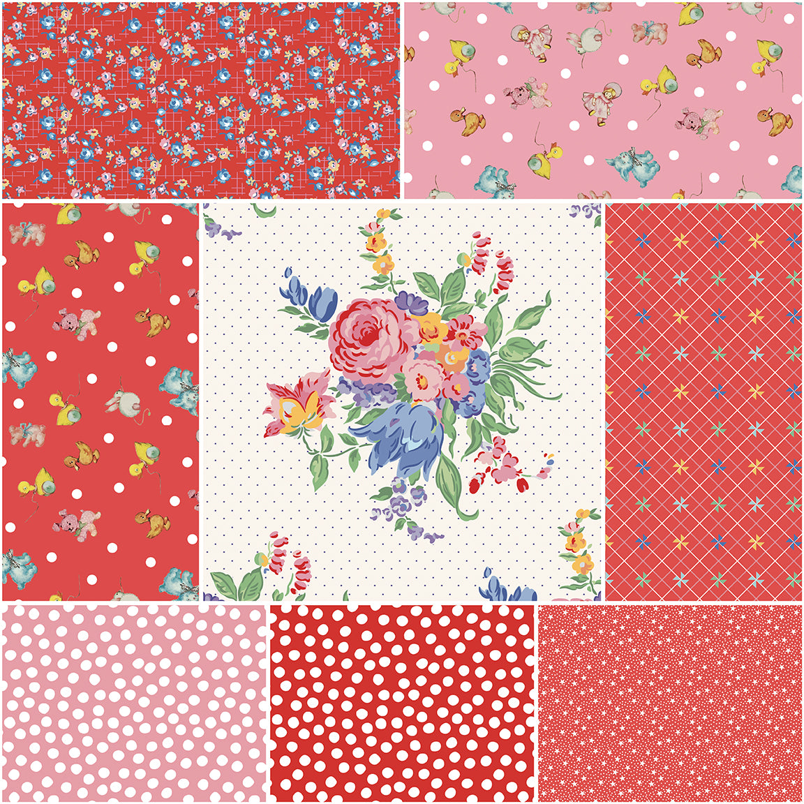 Dear Sweethearts 1 Yard Bundle Ivory, 8 Pcs. by Riley Blake Designs