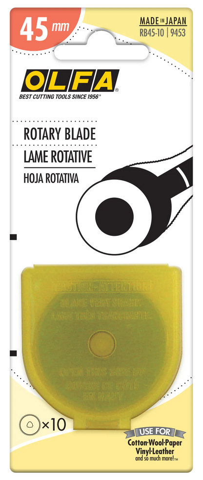 Olfa | 45mm Rotary Blade Replacement | Available in 1, 2, 5, and 10 Pack