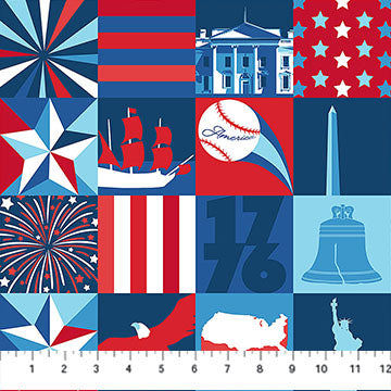Northcott | America 250 | Icon Blocks | Navy