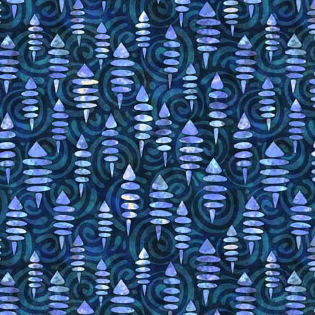 QT Fabrics | Flamenco | Geo Tops | Blue | Dan Morris Evolution