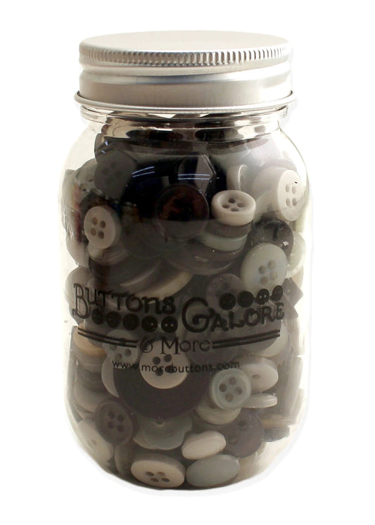 Buttons Galore & More Small Button Jar - Smokey Gray