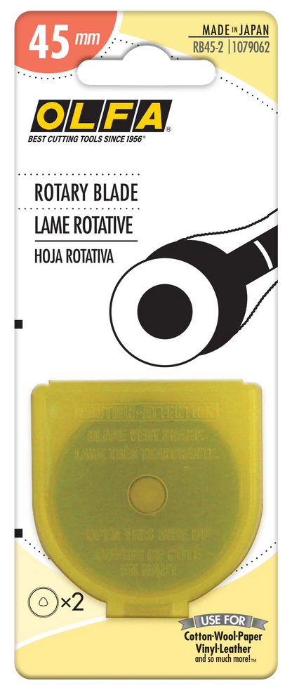 Olfa | 45mm Rotary Blade Replacement | Available in 1, 2, 5, and 10 Pack
