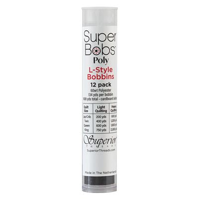 Superior Threads | Super Bobs Poly M-Style Bobbins | 12pk | 2,880yds