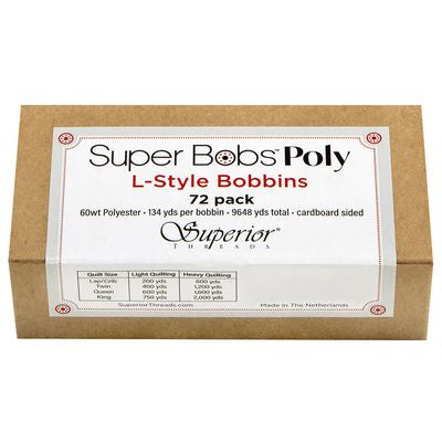 Superior Threads | M-Style Bobbins | 60wt Polyester | 72pk | 17,280yds