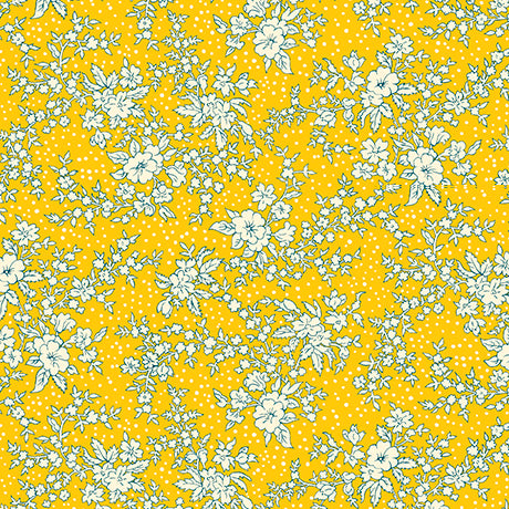 QT Fabrics | Floral Flirtation | Vintage Chic Floral | Yellow