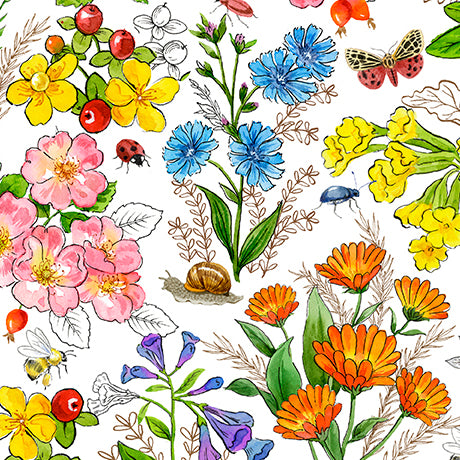 QT Fabrics | Healing Garden | Botanical Floral