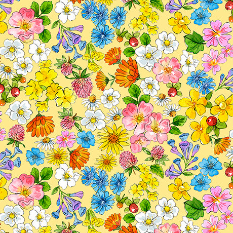 QT Fabrics | Healing Garden | Tossed Flower Heads
