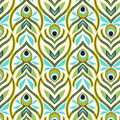 Ink & Arrow | Wild Beauty | Tribal Floral | Light Cream/Avocado