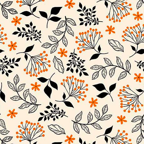 QT Fabrics | Blooms of Joy | Leaf Sprigs | Cream | Cynthia Frenette