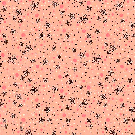QT Fabrics | Blooms of Joy | Flowers & Confetti | Pink | Cynthia Frenette