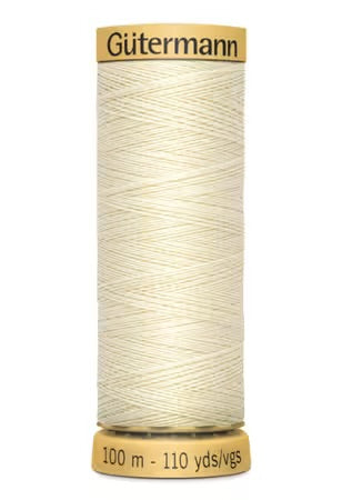 Gütermann Thread Cotton 50 100m Solid Cream # 744491-1320