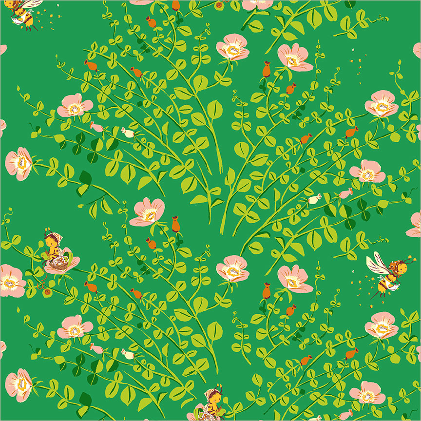 Nanny Bee Jade from Heather Ross Favorites by Windham Fabrics