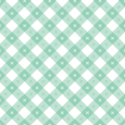 Poppie Cotton | Gingham Picnic | Cool Pool Mint