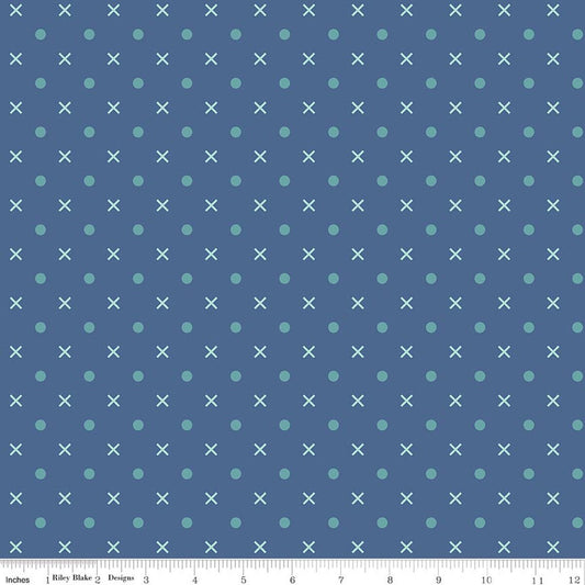 Bee Dots | Denim | 3-Yard Package | Wide Back