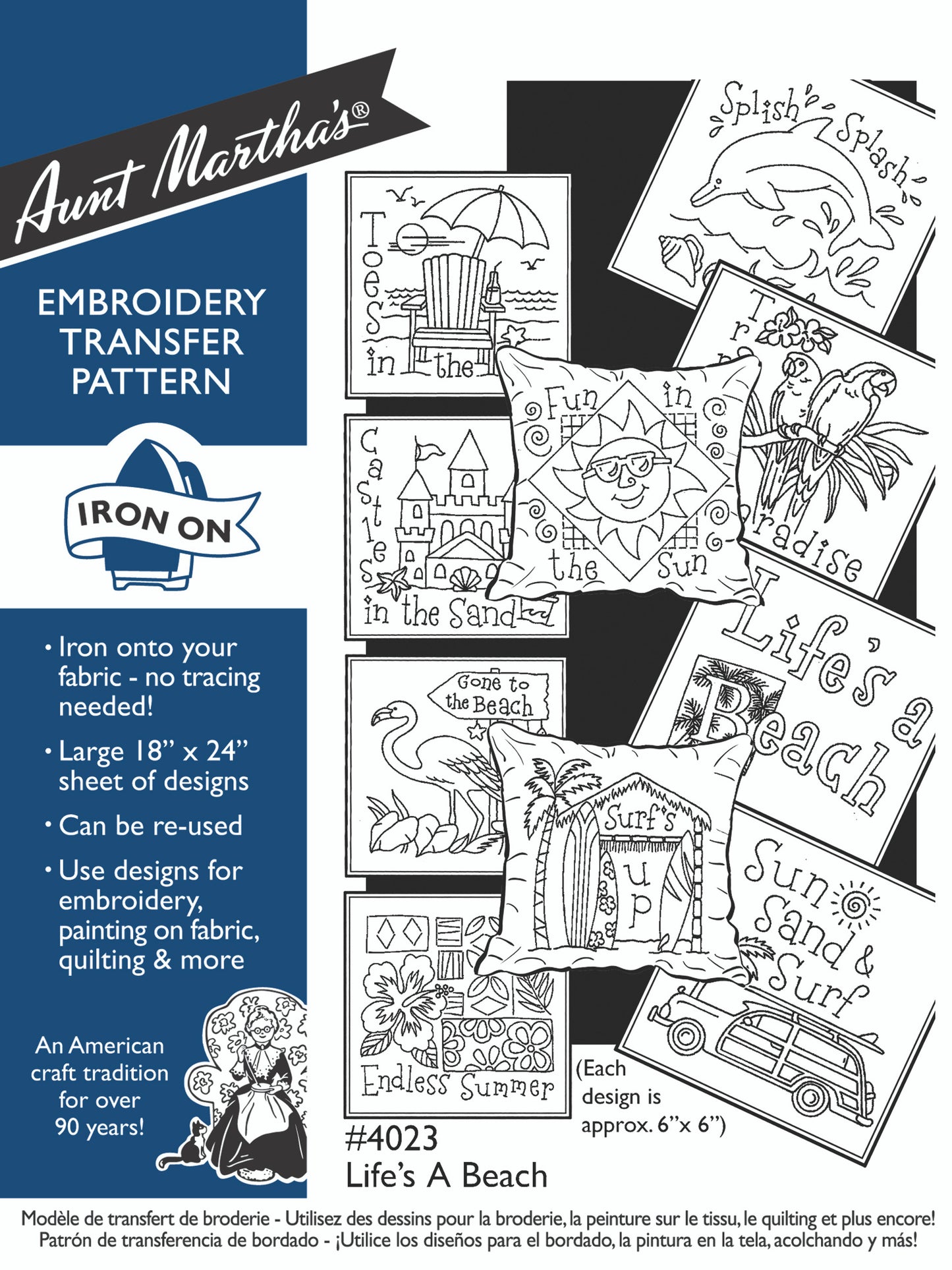 Aunt Martha’s | Embroidery Transfer Pattern | #4023 | Life's A Beach